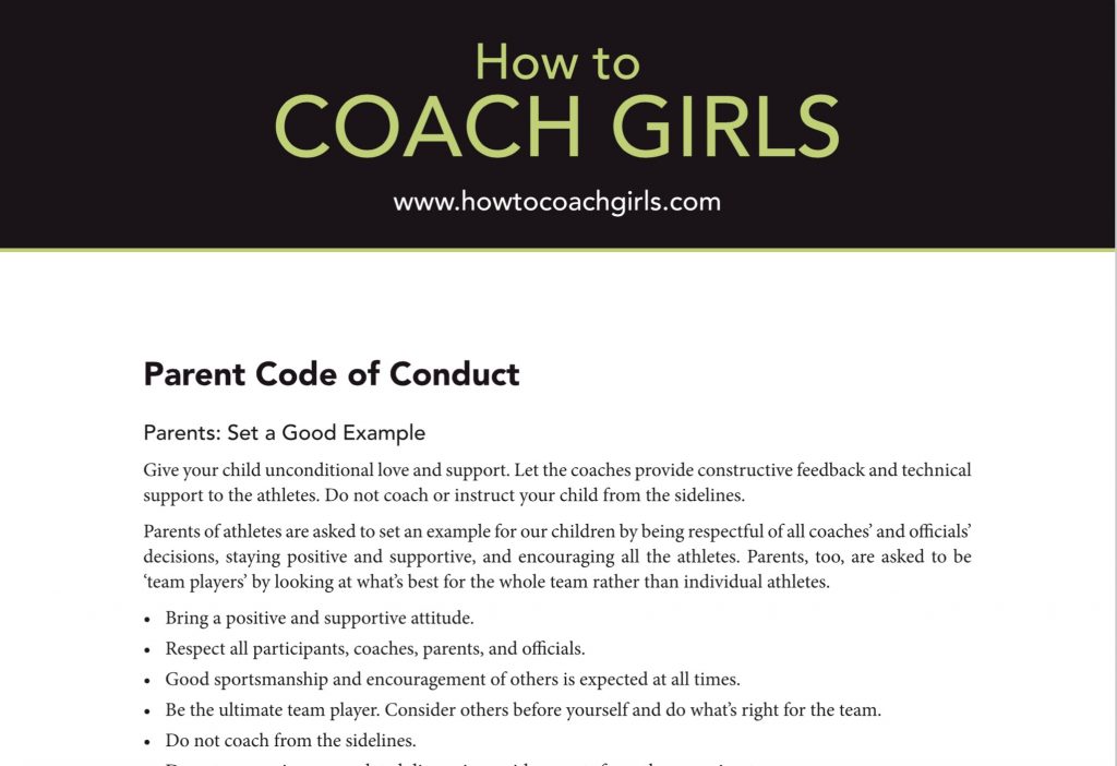 Parent Code of Conduct Downloadable Form