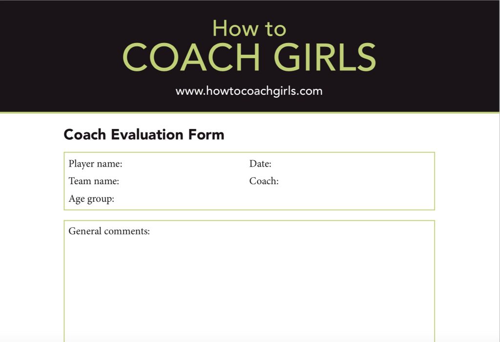 Coach Evaluation Downloadable Form