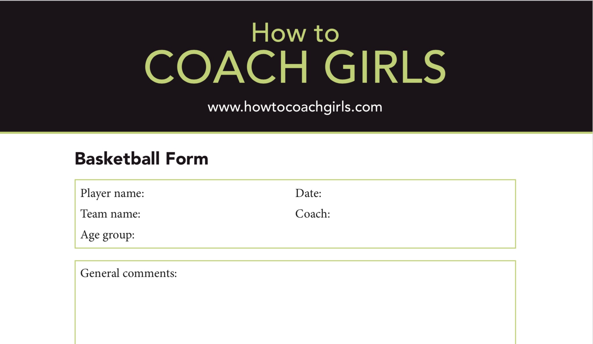 Basketball Player Evaluation Downloadable Form How To Coach Girls